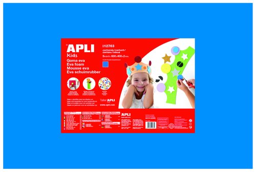 APLI - GOMA EVA HOJA 40x60 cm AZUL PAQUETE de 5 (Ref.12763)