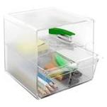 ARCHIVO 2000 - Cubo organizador Con dos cajones pequeños transparente 195x155x155 mm (Ref.6706CSTP)
