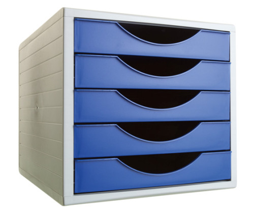 ARCHIVO 2000 - MODULO 5 CAJONES ARCHIVOTEC GRIS/AZUL (Ref.4005 AZ)