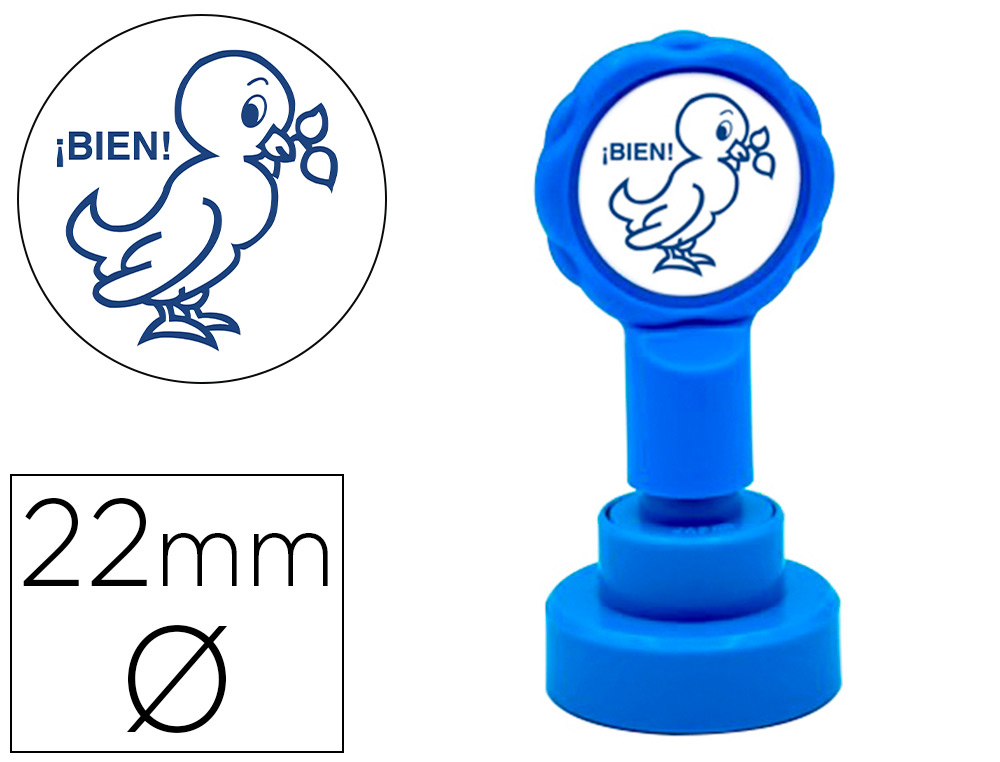 ARTLINE - Sello emoticono bien color azul 22 mm diametro (Ref. 11703)