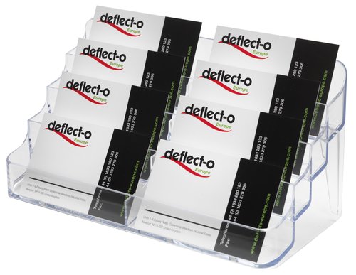DEFLECTO - Portatarjeta 4 Alt 8 Com.Horizintal (Ref.70801)