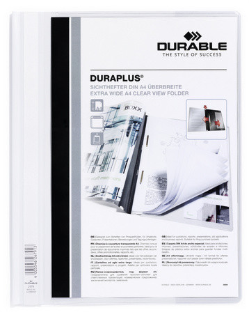 DURABLE - Dossiers Duraplus A4 Fastener metalico Blanco PVC (Ref.2579-02)