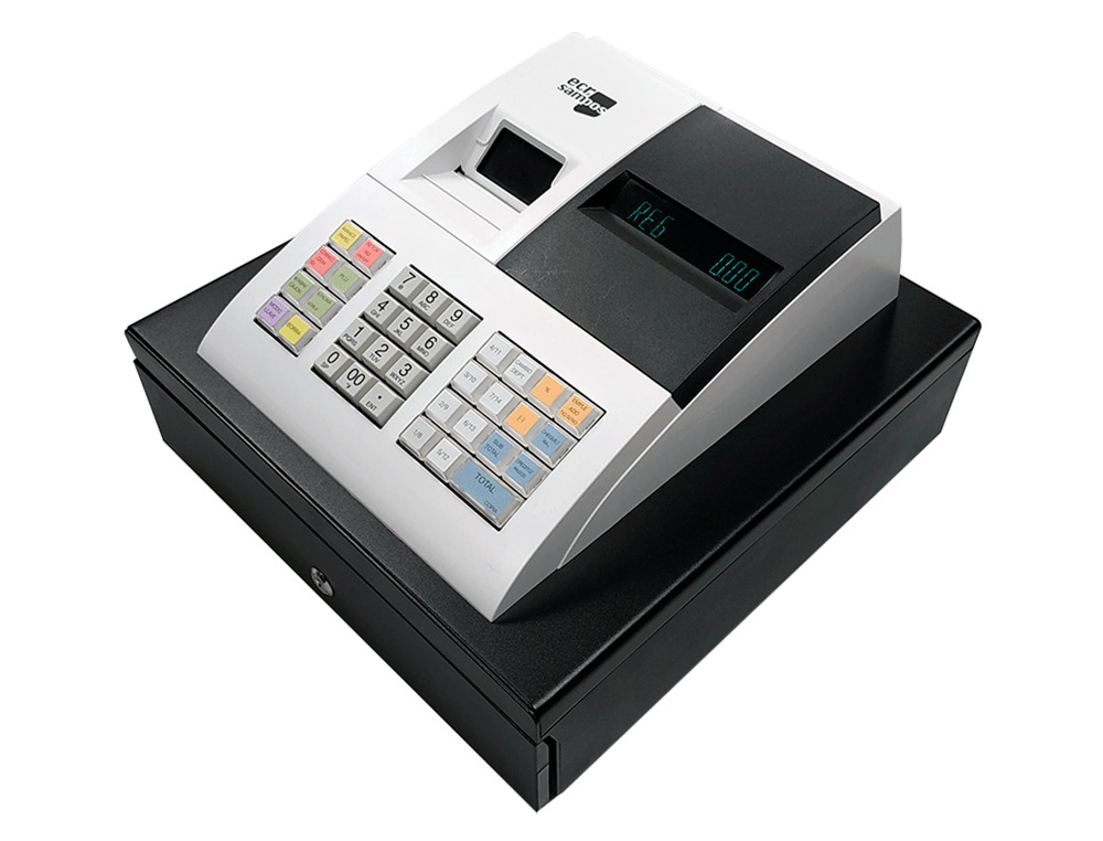 ECR - SAMPOS - Registradora ER-057 s blanca 14 departamentos display vfd antireflejos conforme (Ref. ER-057/S)