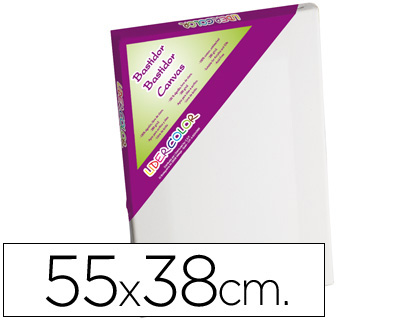 LIDERCOLOR - BASTIDOR 10 P LIENZO ALGODON 100% MARCO PAWLONIA 1,8X3,8 CM BORDES MADERA 55X38 CM (Ref.A30208-10 P)