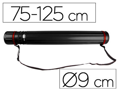 LIDERPAPEL - PORTAPLANOS PLASTICO DIAMETRO 9 CM EXTENSIBLE HASTA 125 CM NEGRO (Ref.PP01)
