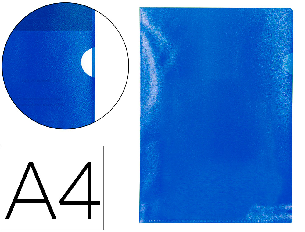 Q-CONNECT - CARPETA DOSSIER UÑERO PLASTICO DIN A4 120 MICRAS AZUL CAJA DE 100 UNIDADES (Ref.KF01486)