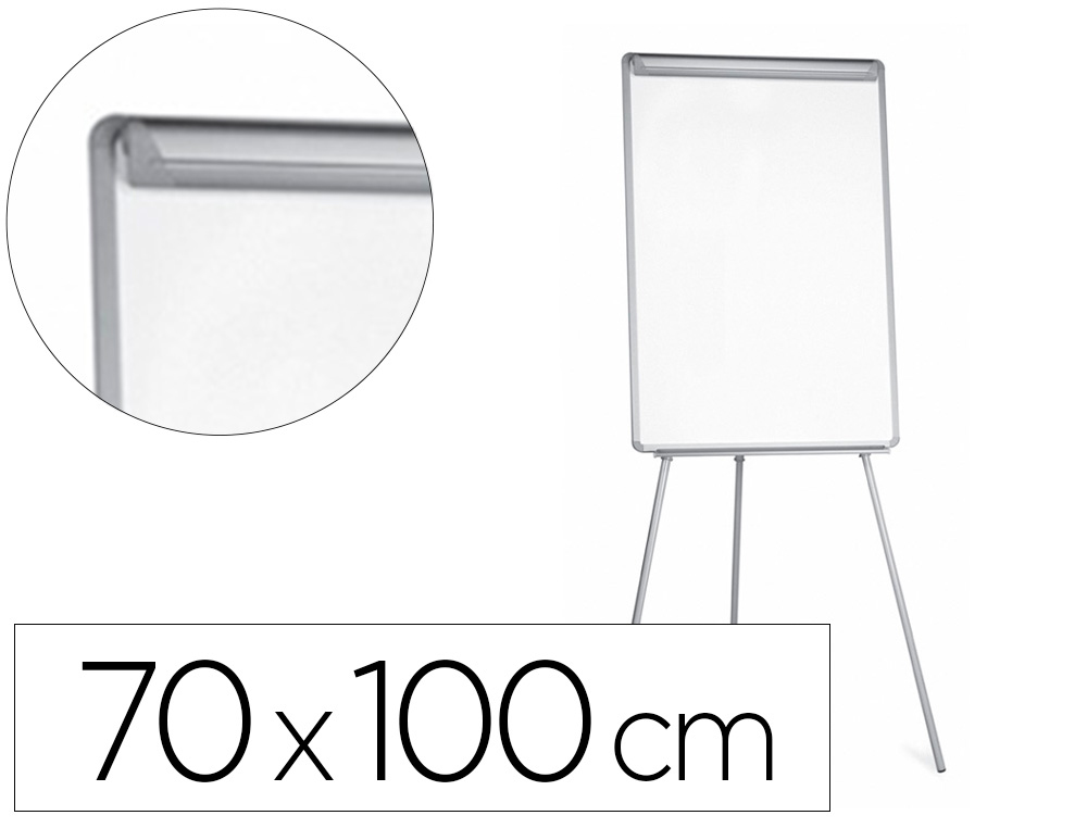 Q-CONNECT - PIZARRA BLANCA CON TRIPODE 70X100 CM PARA CONVENCIONES SUPERFICIE LAMINADA ESCRITURA DIRECTA (Ref.KF04165)