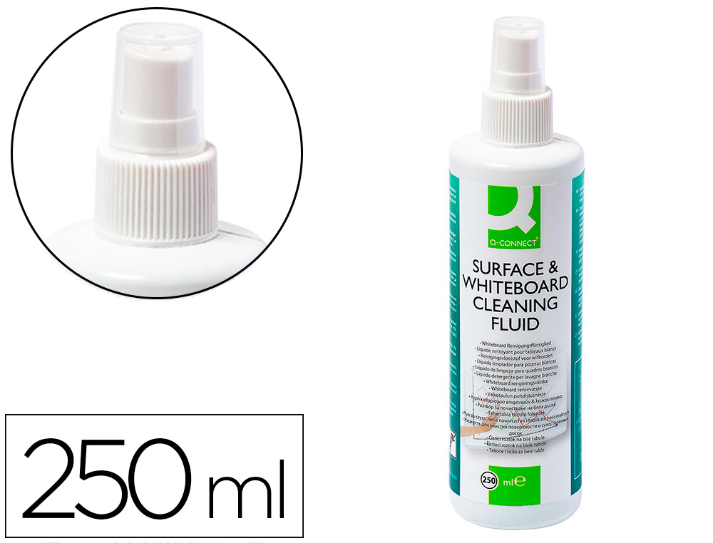 Q-CONNECT - SPRAY LIMPIADOR DE PIZARRAS BLANCAS BOTE DE 250 ML. (Ref.KF04552)