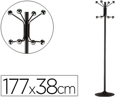 SIE - PERCHERO METALICO 606-P NEGRO -PIE -8 COLGADORES (Ref.606-P-NEGRO)