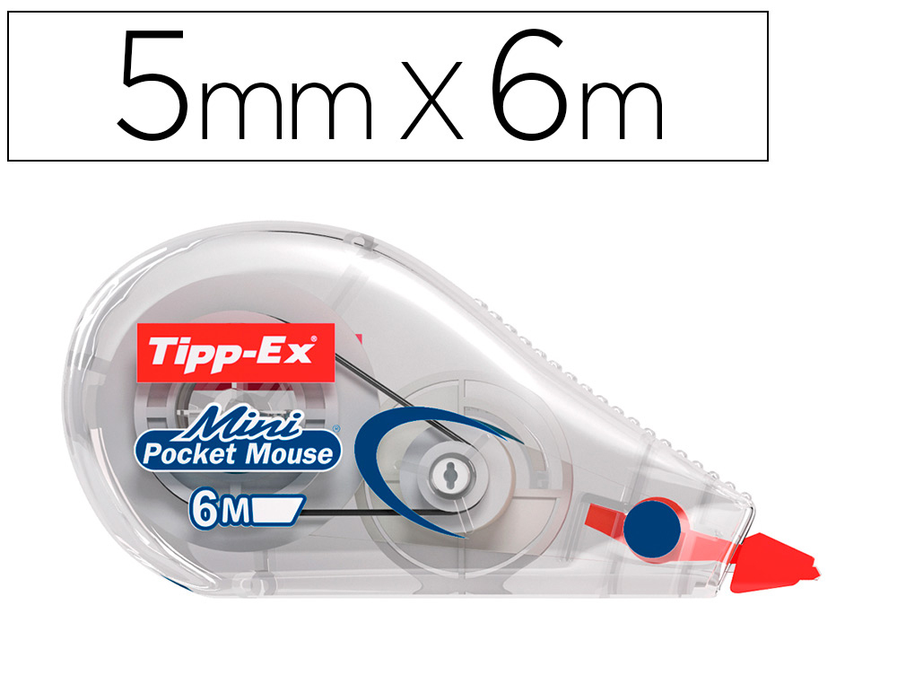 TIPP-EX - Cinta correctora Mini poquet mouse 5mmx5m Opaca Cuerpo translucido 812878 (Ref.901817)