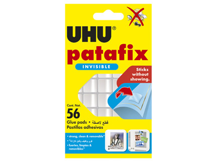UHU - SUJETACOSA PATAFIX TRANSPARENTE BLISTER DE 56 UNIDADES (Ref.37161)