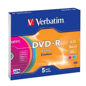 VERBATIM - Dvd-R Advanced azo Caja 5 16X 4.7GB (CANON L.P.I. 1,05€ Incluido) (Ref.43557)
