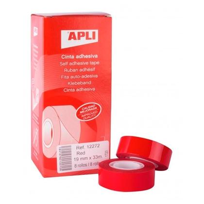 APLI - CINTA ADHESIVA 33 MT X 19 MM COLOR ROJO (Ref.12272)