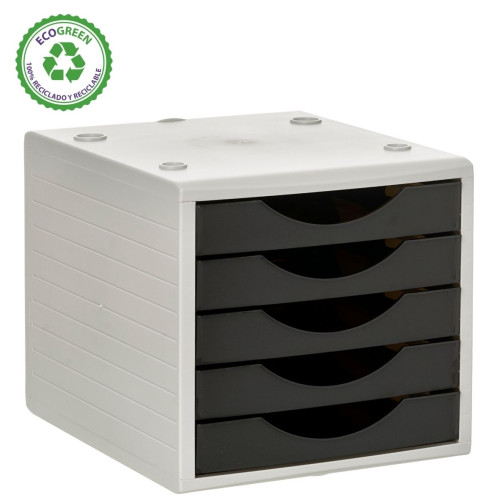 ARCHIVO 2000 - MODULO 5 CAJONES ARCHIVOTEC GRIS/NEGRO (Ref.4005 NE)