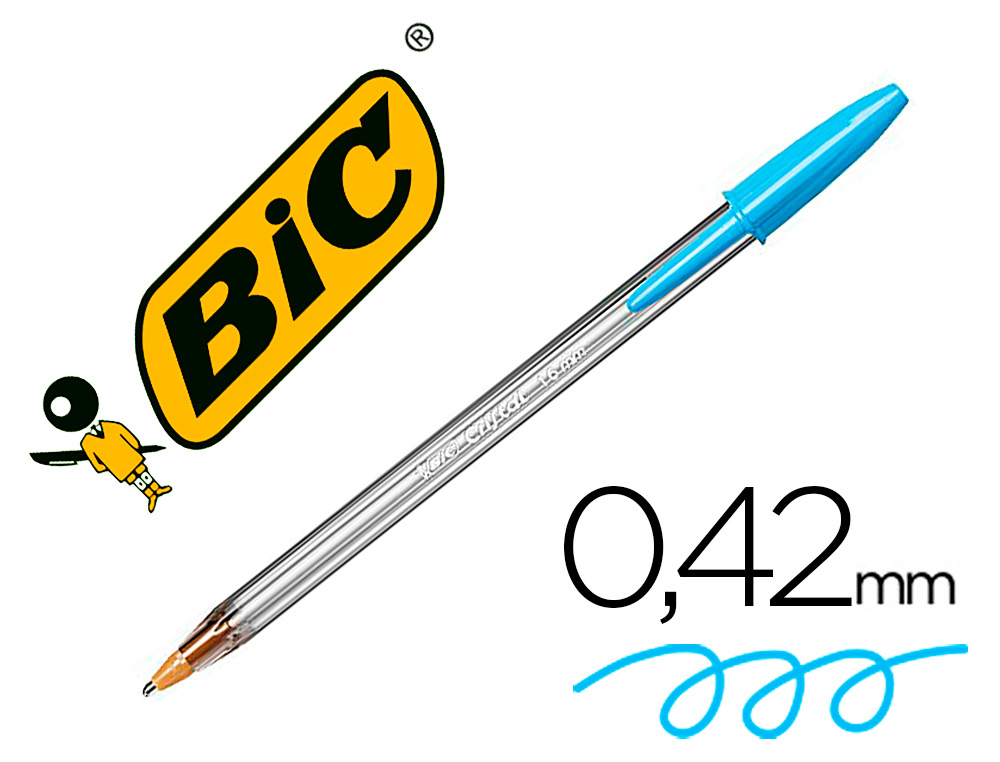 BIC - Bolígrafo Cristal Fun turquesa. Trazo 0,6mm. (Ref.929074)