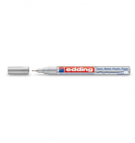 EDDING - 780 MARCADOR PERMANENTE TINTA OPACA PUNTA METALICA TRAZO 0.8 MM PLATA 780-054 (Ref.780-54)