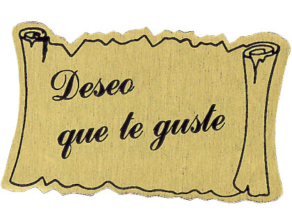 ETIQUETAS FELICIDADES -DESEO QUE TE GUSTE -ROLLO DE 450 ETIQUETAS (Ref.OD21)