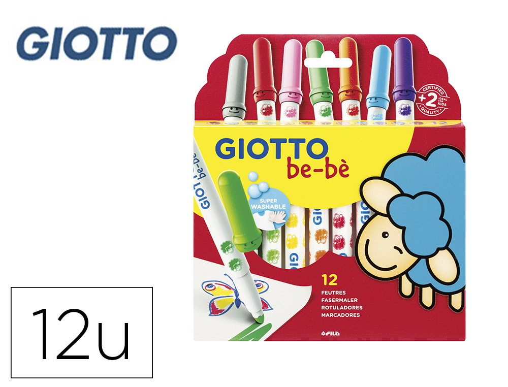 GIOTTO - Estuches rotuladores BE-BE 12 ud Colores surtidos (Ref.466700)