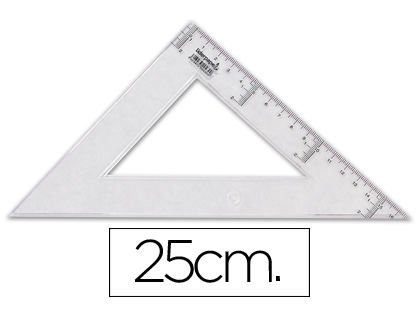 LIDERPAPEL - ESCUADRA 25 CM PLASTICO CRISTAL (Ref.ES05)