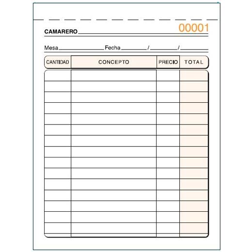 LOAN - TALONARIO CAMAREROS 8º TRIPLICADO (80T) (Ref.T-89)