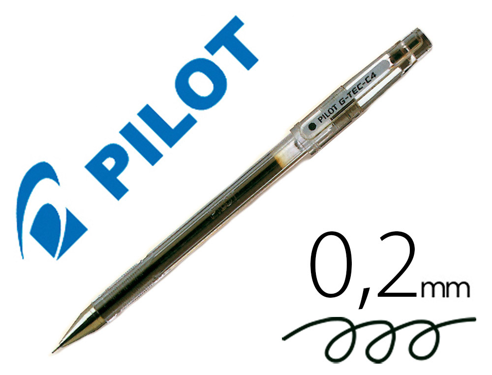 PILOT - Roller G-TEC-C4 Negro Trazo: 0,2 mm Tinta gel (Ref.BL-GC4-B / NG4N)
