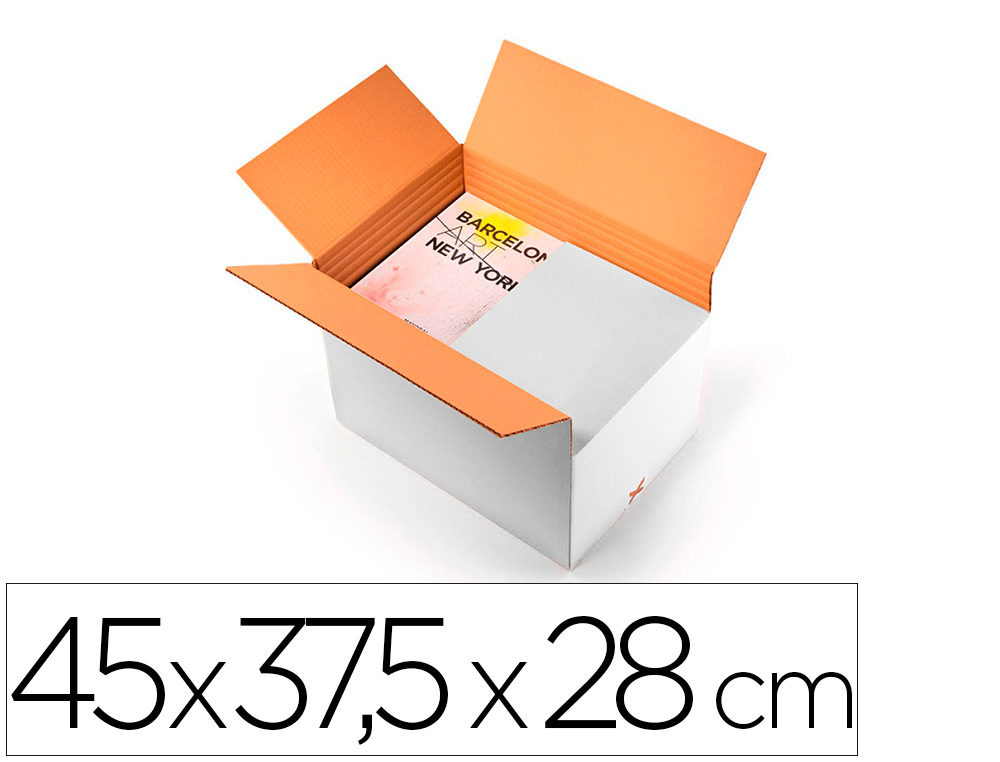 Q-CONNECT - CAJA PARA EMBALAR ANONIMA BLANCA REGULABLE EN ALTURA DOBLE CANAL 45X28 MM (Ref.0)