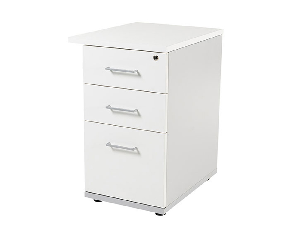 ROCADA - CAJONERA CON TRES CAJONES SERIE STORE 60X50X72 CM ACABADO AB04 ALUMINIO/BLANCO (Ref.4006AB04)