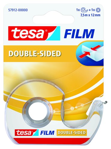TESA - Cinta adhesiva Doble cara 7,5X12mm Cuchilla de metal con dispensador 57912-00000-00 (Ref.57912-00000-01)