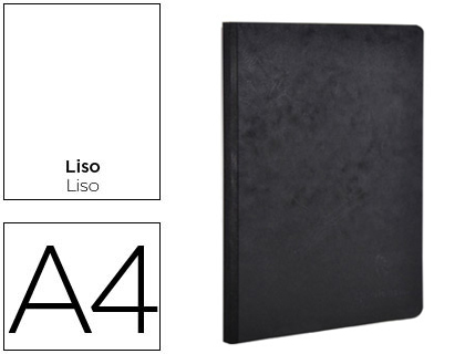 CLAIREFONTAINE - Cuaderno Age Bag 96h A4 Liso Negro (Ref.791401C)