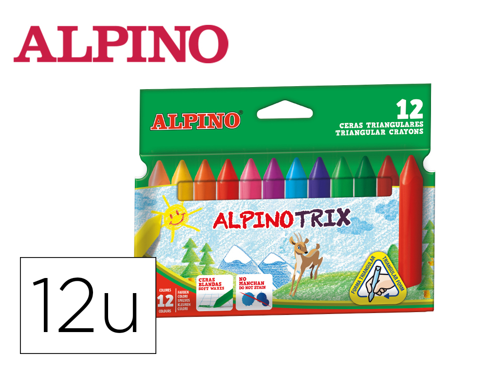 DACS - Estuche Ceras trix Colores surtidos 12 Ud No manchan (Ref.DA000125)