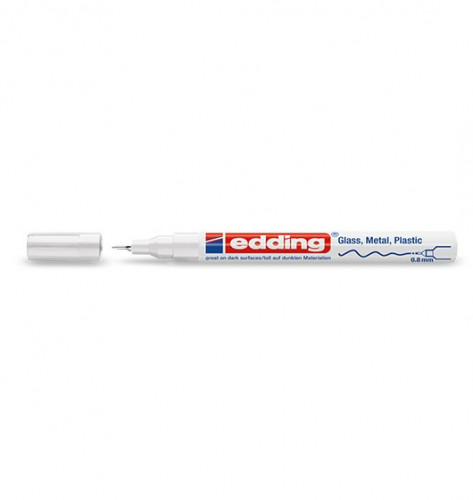 EDDING - Marcador permanente 780 Trazo 0.8mm Punta metalica Tinta opaca Blanco 780-50 (Ref.780-49)