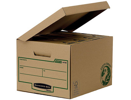 FELLOWES - CAJON Cartón RECICLADO PARA ALMACENAMIENTO DE ARCHIVADORES CAPACIDAD 4 CAJAS DE ARCHIVO 80 MM (Ref.4470801)