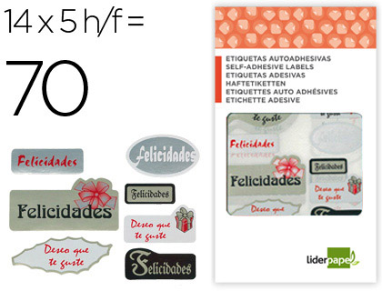 LIDERPAPEL - ETIQUETAS FELICIDADES SOBRE DE 5 H. (Ref.EF01)