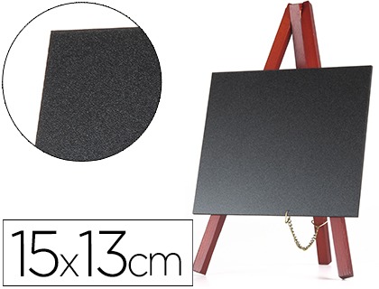 LIDERPAPEL - PIZARRA NEGRA CABALLETE MADERA SUPERFICIE PARA ROTULADORES TIPO TIZA 15X13CM JUEGO 3 PIZARRAS (Ref.PZ06)