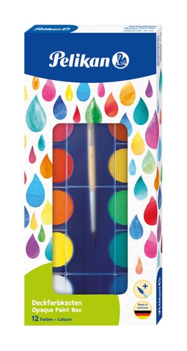 PELIKAN - ACUARELA F355 ESTUCHE PLASTICO 12 COLORES CON PINCEL (Ref.721324)