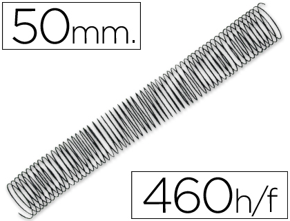 Q-CONNECT - ESPIRAL METALICO 64 5:1 50MM 1,2MM CAJA DE 25 UNIDADES (Ref.KF04463)