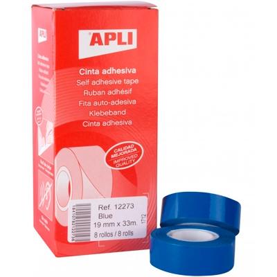 APLI - CINTA ADHESIVA 33 MT X 19 MM COLOR AZUL (Ref.12273)