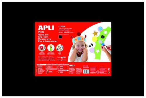 APLI - GOMA EVA HOJA 40x60 cm NEGRO PAQUETE de 5 (Ref.12768)