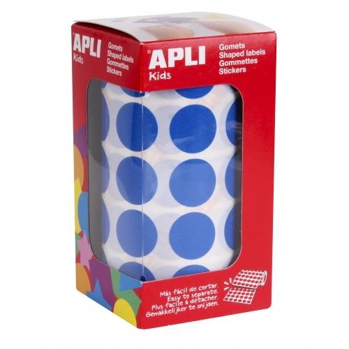 APLI - Rollo 59 HOJAS GOMETS BRILLANTES REDONDOS AZULES 20 MM. Ø (Ref.4860)