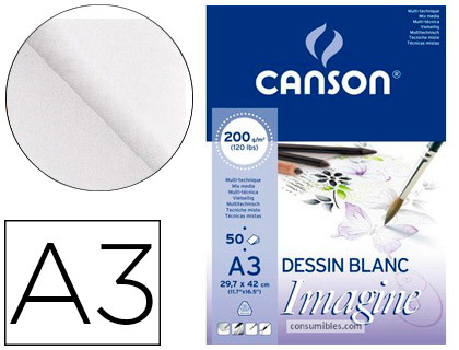 CANSON - Bloc IMAGINE 50 HOJAS 200G. A3 (Ref.200006007)