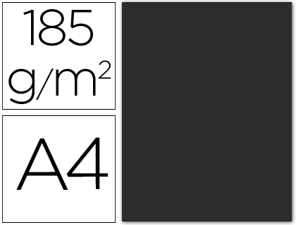 CANSON - Cartulina 50 Hojas A4 Negro 185 gr (Ref.200040179)