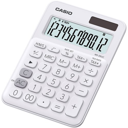 CASIO - CALCULADORA SOBREMESA 12 DIGITOS MS-20UC BLANCO (Ref.MS-20UC-WE)