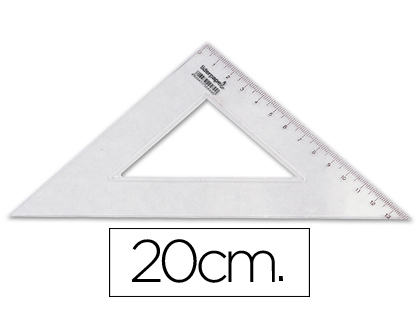 LIDERPAPEL - ESCUADRA 20 CM PLASTICO CRISTAL (Ref.ES02)