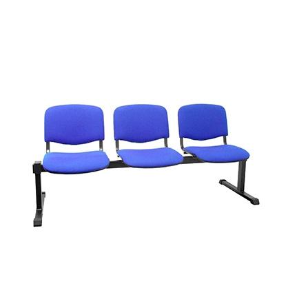 PIQUERAS Y CRESPO - BANCADA POZOCAÑADA 3 PLAZAS ASIENTO Y RESPALDO TAPIZADO ARAN AZUL (Ref.B3ARAN229)