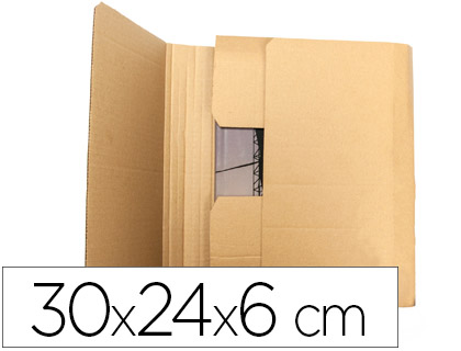 Q-CONNECT - CAJA PARA EMBALAR LIBRO MEDIDAS 300X240X60 MM ESPESOR Cartón 3 MM (Ref.KF26142)