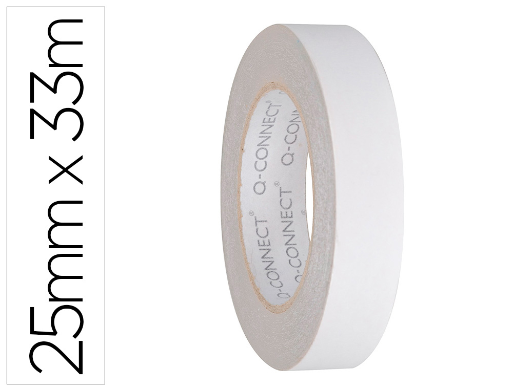 Q-CONNECT - CINTA ADHESIVA DOBLE CARA 33 MT X 25 MM (Ref.KF02221)