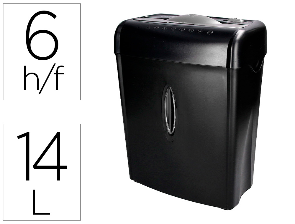 Q-CONNECT - DESTRUCTORA DE DOCUMENTOS KF17970 CAPACIDAD DE CORTE 6 H DESTRUYE GRAPAS CLIPS Y TARJETAS (Ref.KF15543)