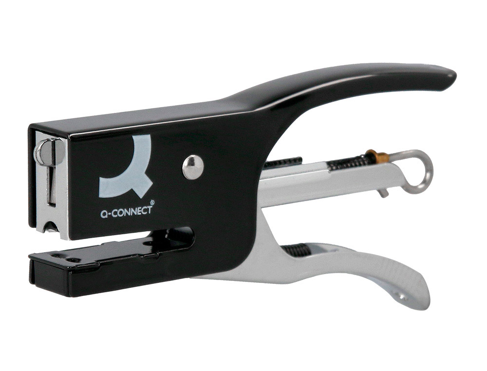 Q-CONNECT - Grapadora kf22340 de tenaza metalica color negro capacidad 12 hojas usa grapas numero 10 (Ref. KF22340)