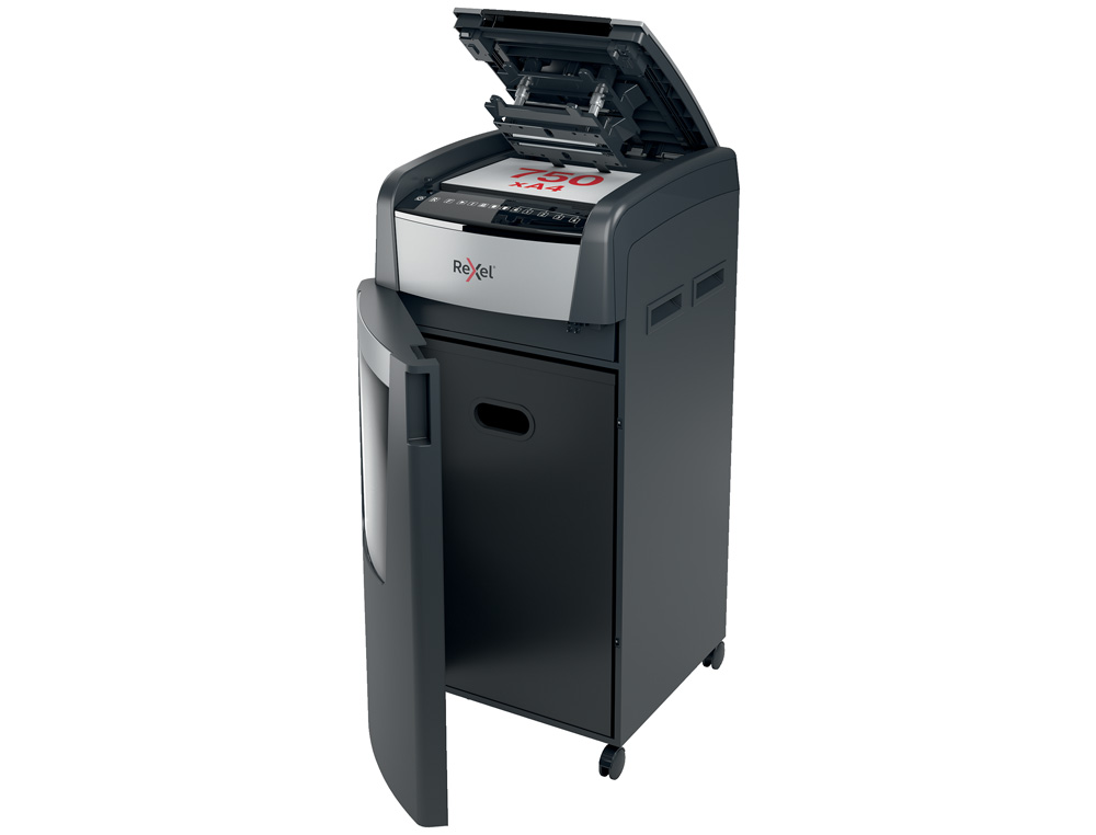 REXEL - DESTRUCTORA AUTO+ 750M (10/750h CONFETI)
Nv.seg.5 - particula 2x15mm; dep.115L
Alimentador automático de 750h (Ref.2104750EU)