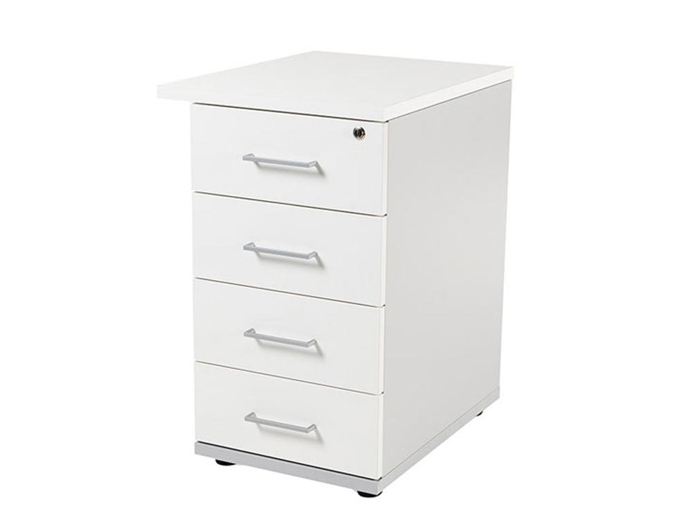 ROCADA - CAJONERA CON CUATRO CAJONES SERIE STORE 60X50X72 CM ACABADO AB04 ALUMINIO/BLANCO (Ref.4005AB04)